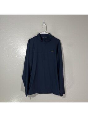 Travis Mathew Pullover Mens Large Blue 1/4 Zip Long Sleeve Golf Performance Top